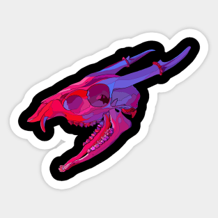 Muntjac Deer Skull Sticker